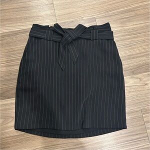 Express Pinstriped Black Pencil Skirt